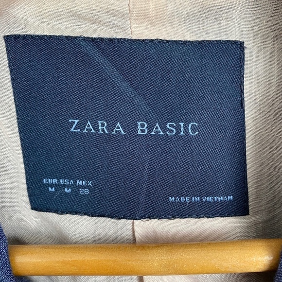 Zara‎ Basic Women's Purplish-Blue Single Button Blazer Size Medium - Picture 2 of 10